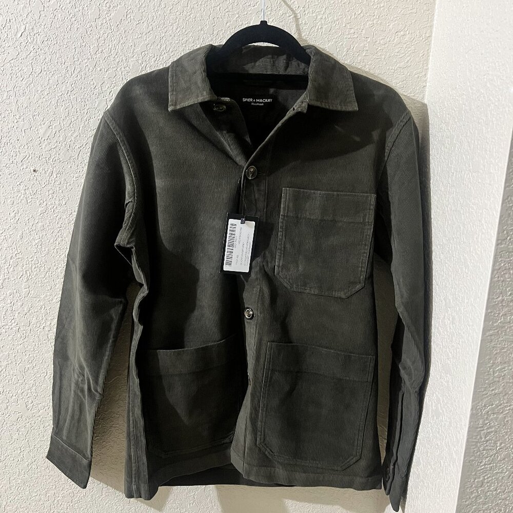 Men's Olive Green corduroy Shirt Jacket